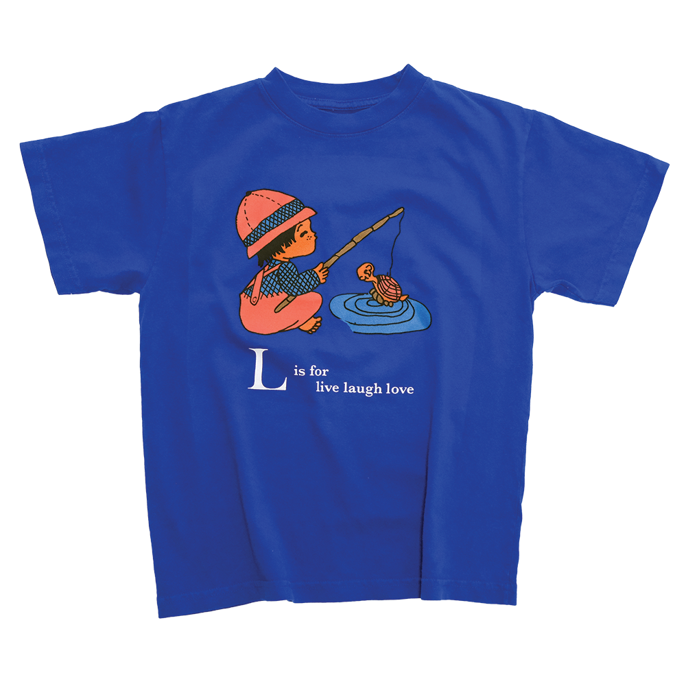 L is for Live Laugh Love Cobalt Blue toddler tee