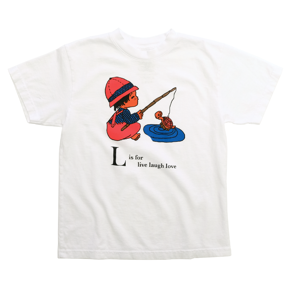 L is for Live Laugh Love white toddler tee