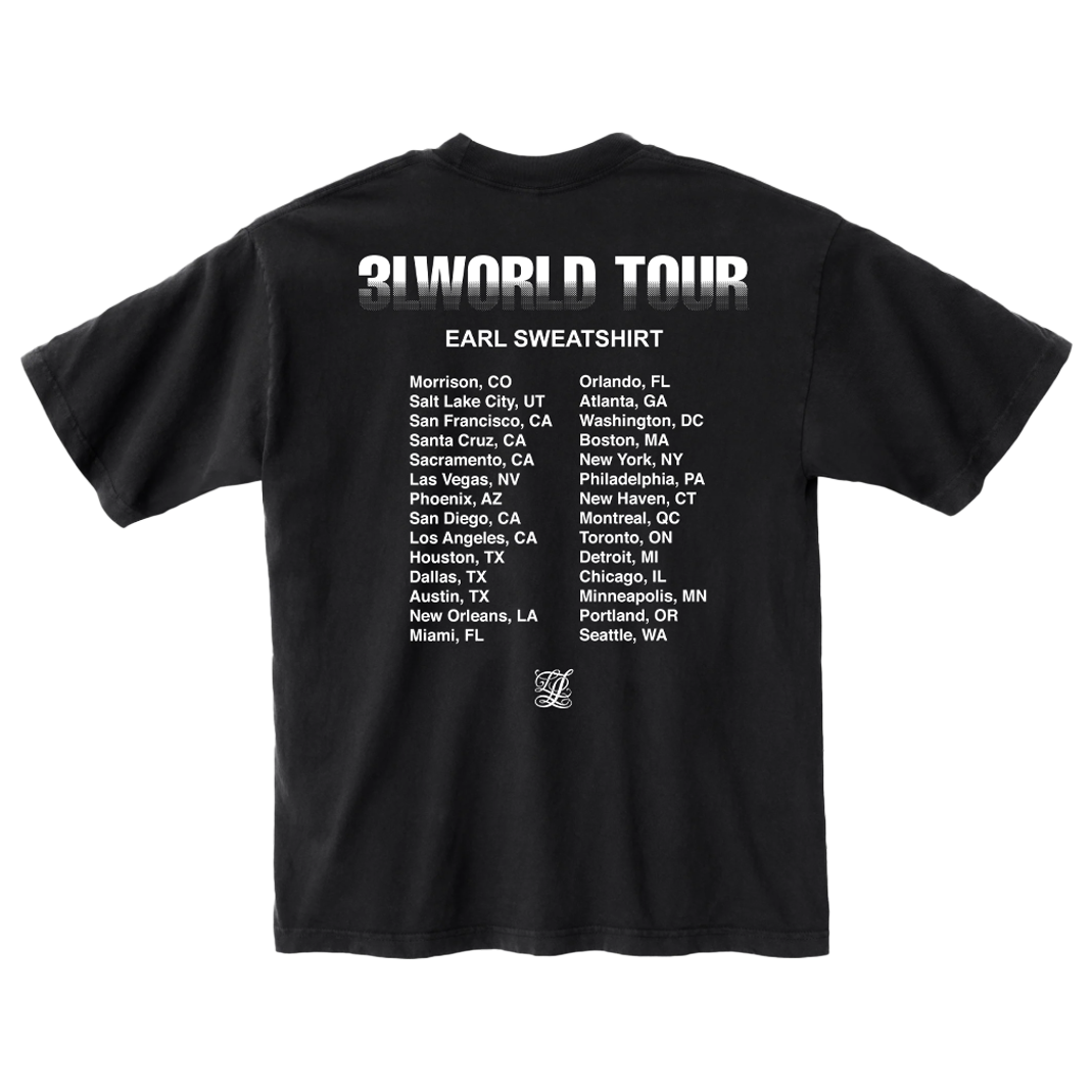 EARL SWEATSHIRT 2025 NA TOUR TEE BLACK