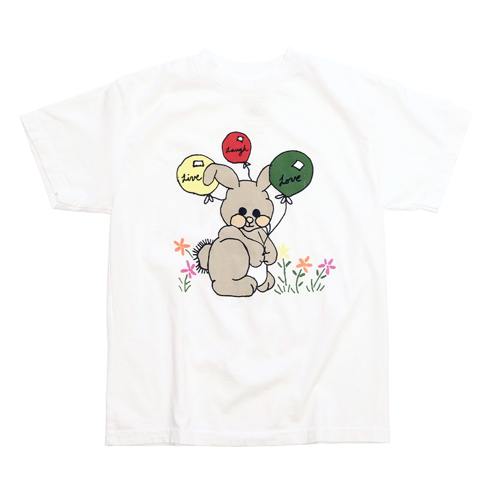 Live Laugh Love Bunny white toddler tee