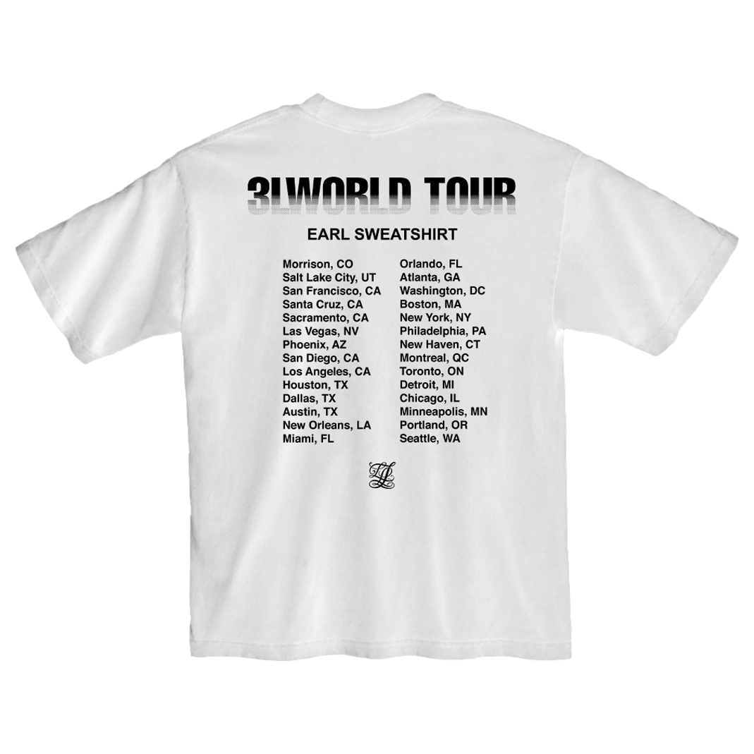 EARL SWEATSHIRT 2025 NA TOUR TEE WHITE