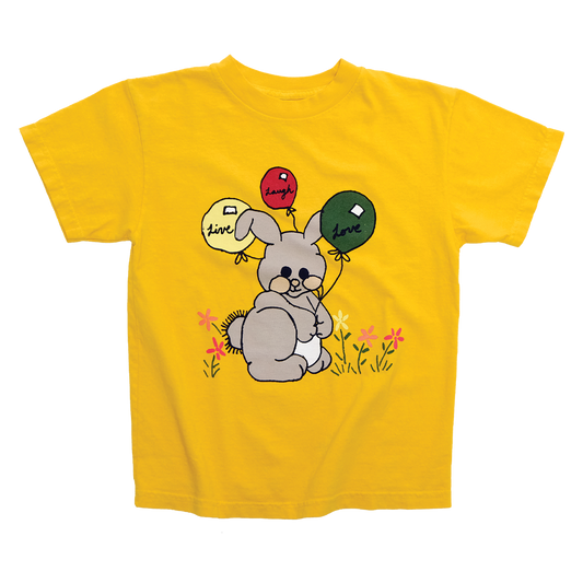 Live Laugh Love Bunny Gold toddler tee