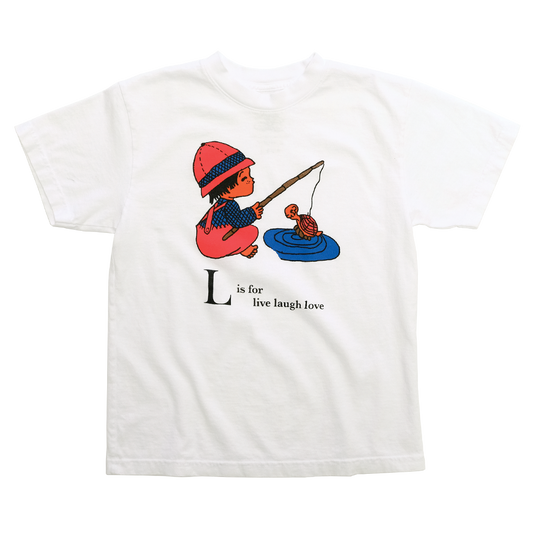 L is for Live Laugh Love white toddler tee