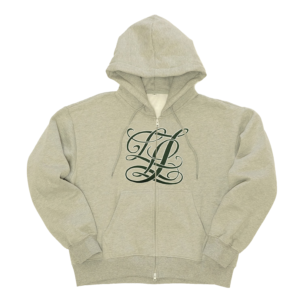 LLL Appliqué Zip Up Hoodie (Heather Grey)