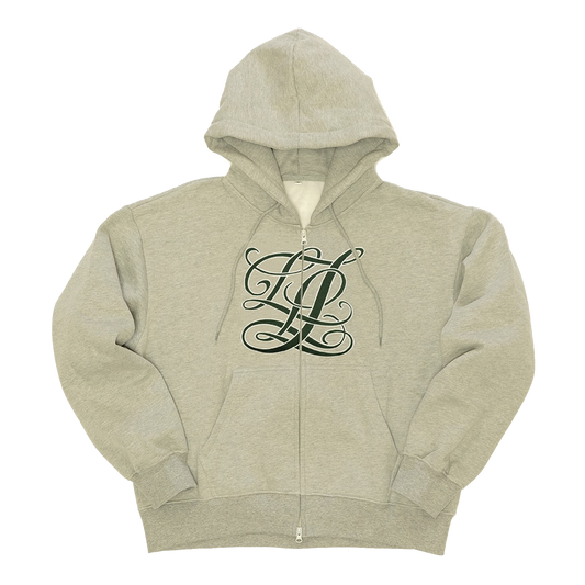 LLL Appliqué Zip Up Hoodie (Heather Grey)