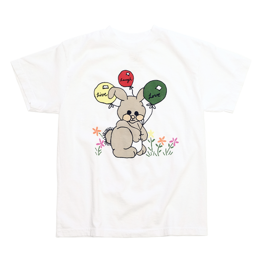 Live Laugh Love Bunny white toddler tee