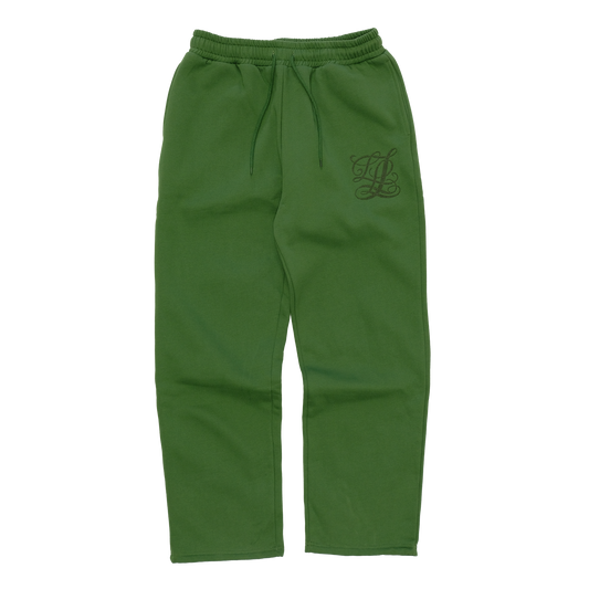LLL Chainstitch Wide Leg Sweatpants (Elm Green)