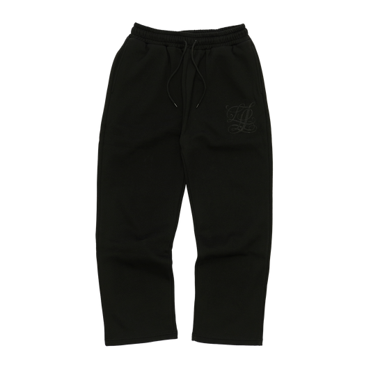 LLL Chainstitch Wide Leg Sweatpants (Black)
